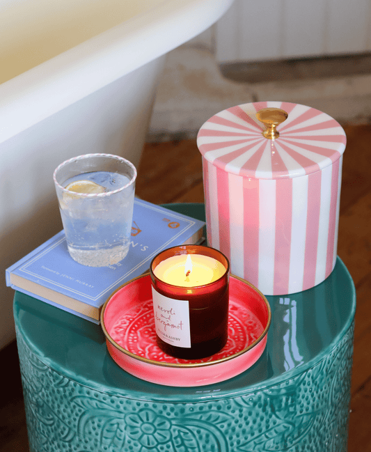 Enamel Embossed Teal Stool