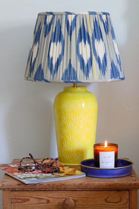 Enamel Embossed Lamp Base Yellow