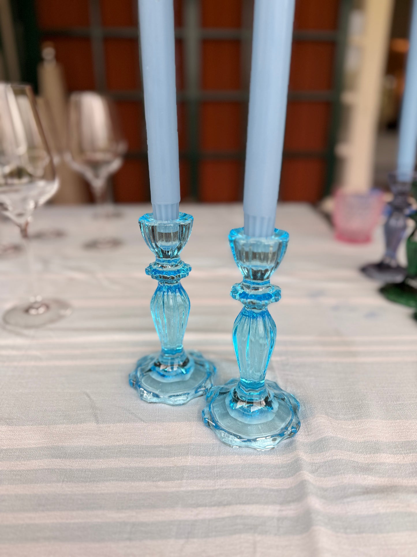 Blue candlesticks (pair)
