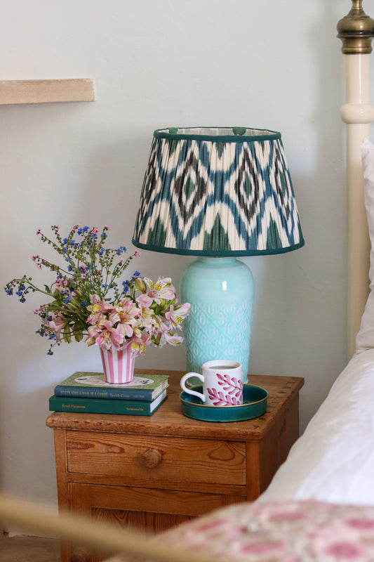 Enamel Embossed Lamp Base Light Blue