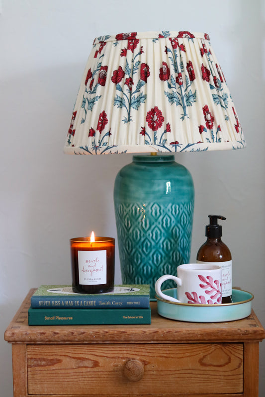 Enamel Embossed Lamp Base Teal