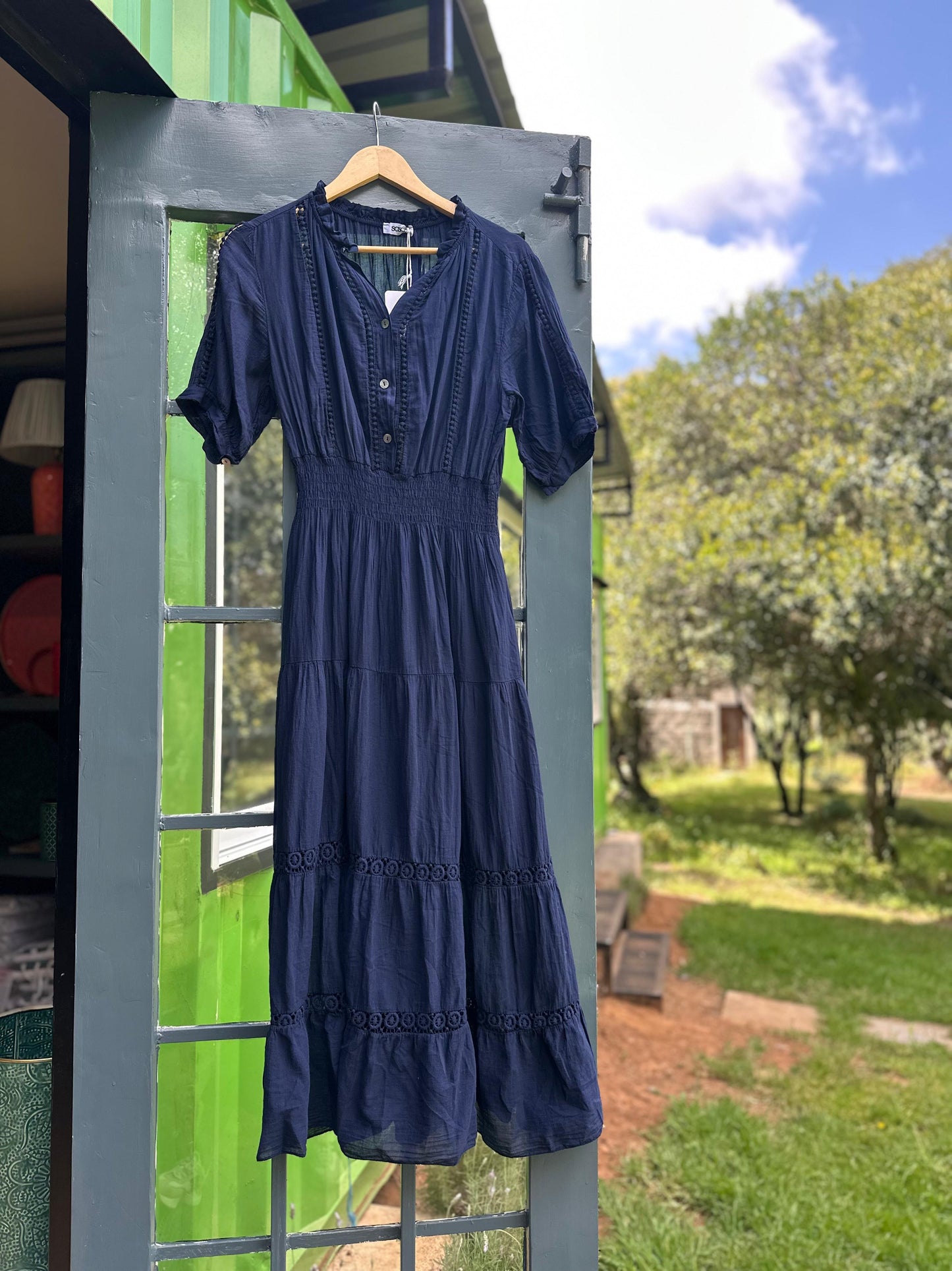 Navy Midi Dress with sleeves