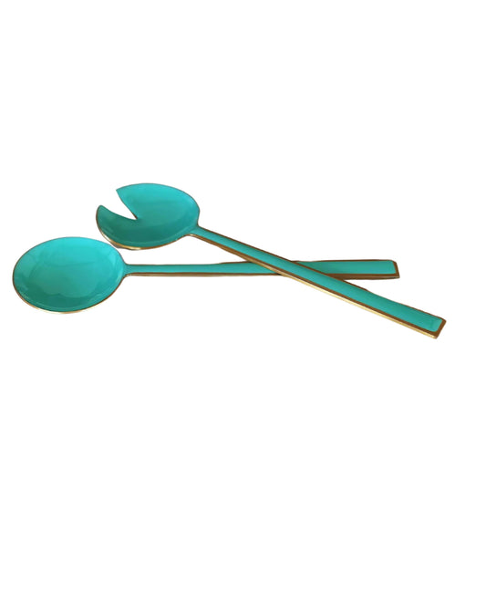 Aqua Enamel Salad Server
