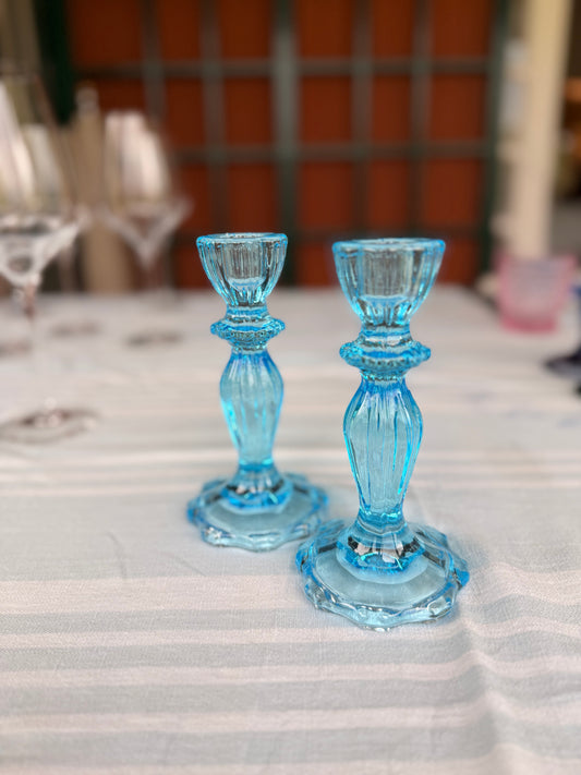 Blue candlesticks (pair)