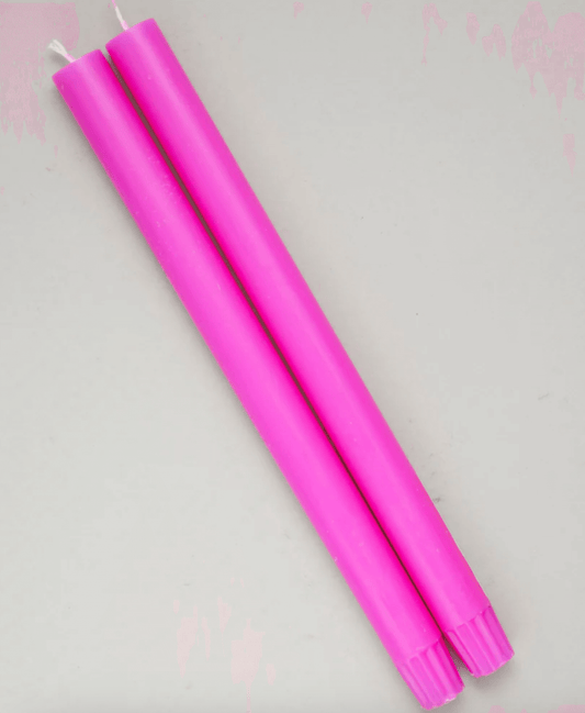 Fluro Purple Dinner Candles