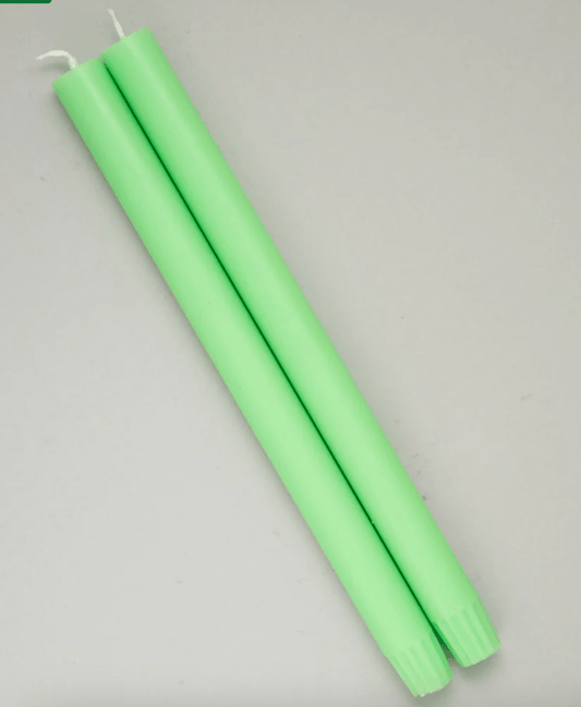 Fluro Green Dinner Candles