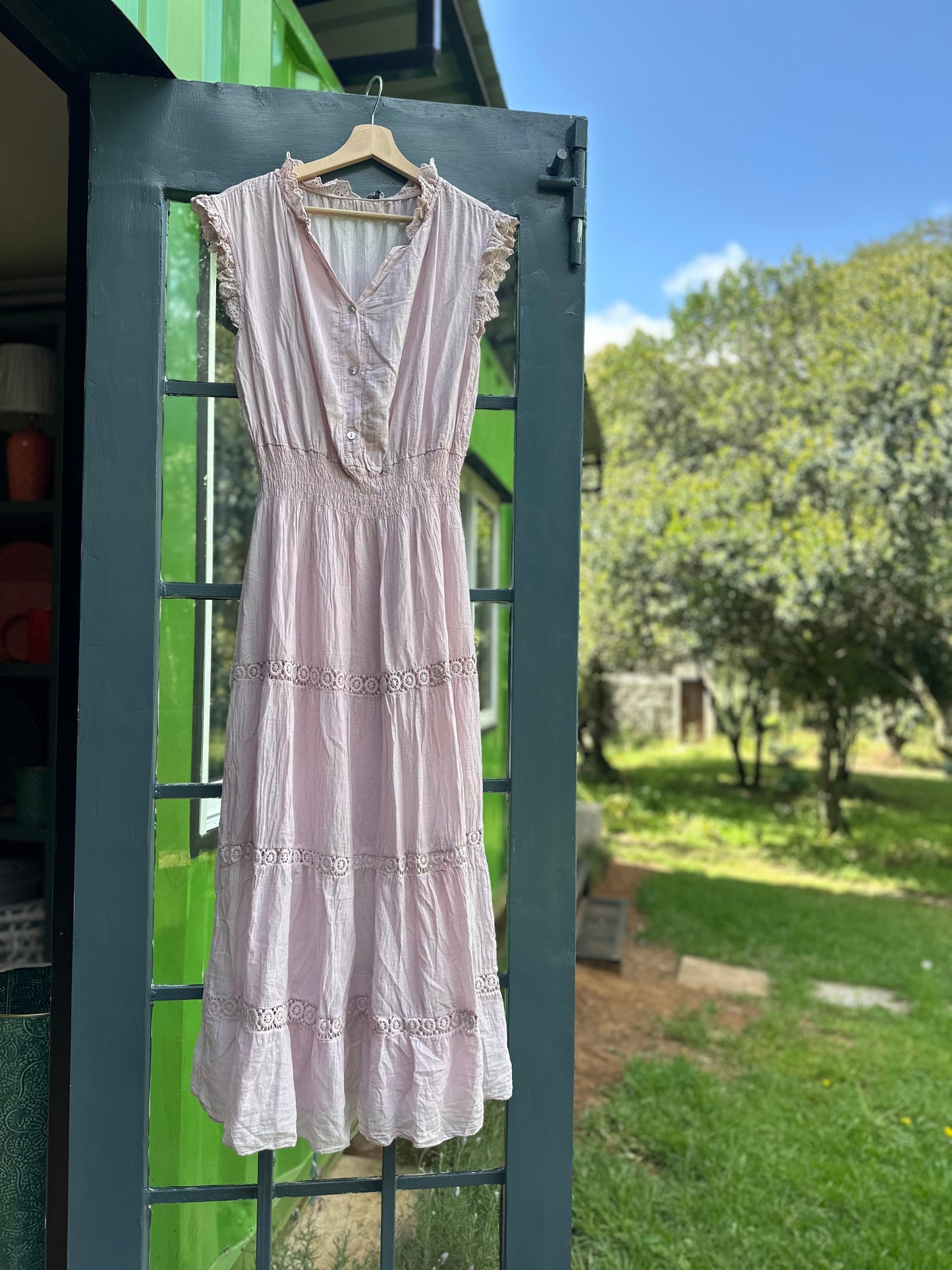 Light Pink Sleeveless Midi Dress