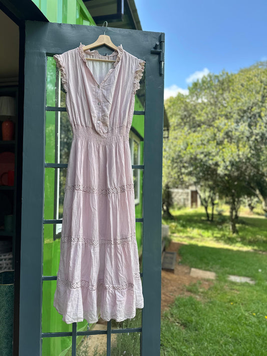 Light Pink Sleeveless Midi Dress