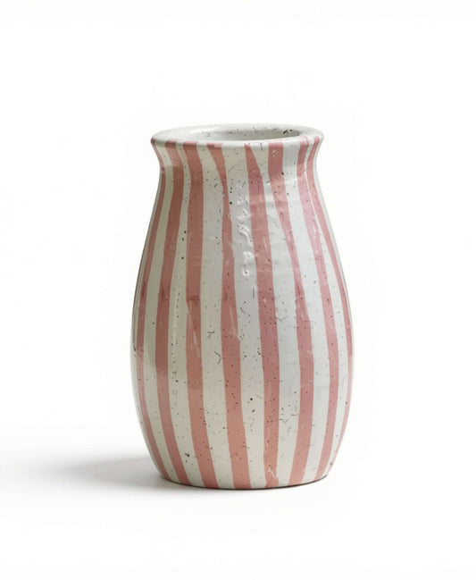 Pink Striped Vase